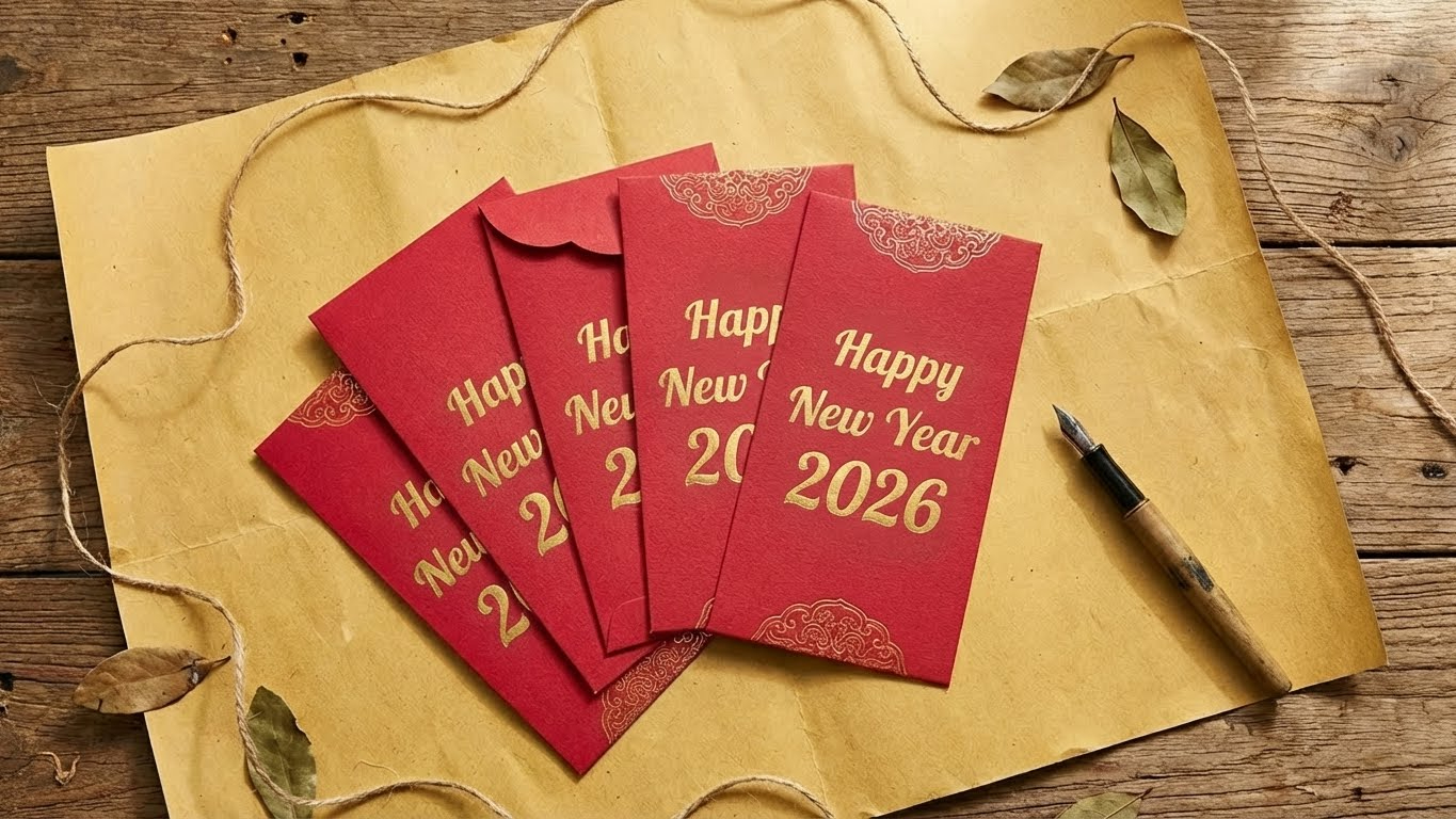 bao lì xì giấy mỹ thuật ép nhũ vàng